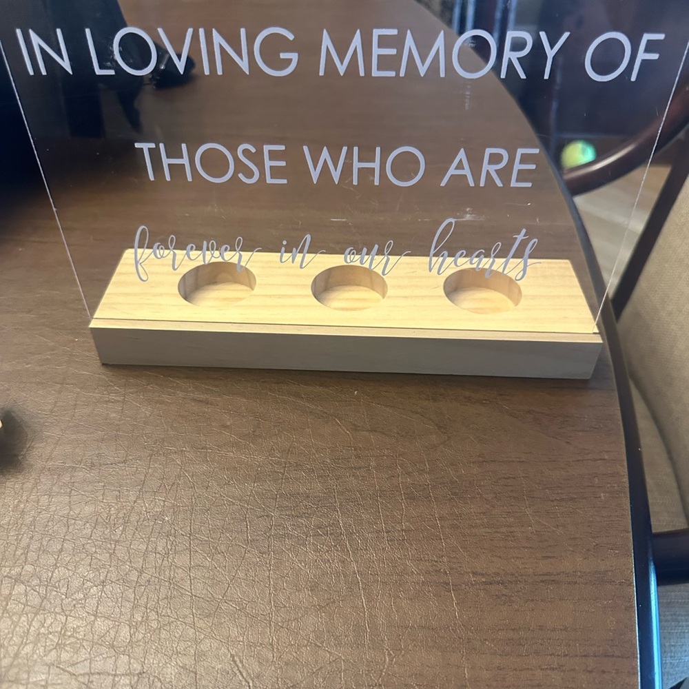 Memorial Candle Holder with Engraved Message